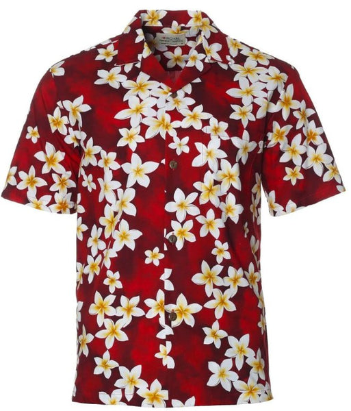Hawaiian Shirt Tropical Island Plumeria (red)