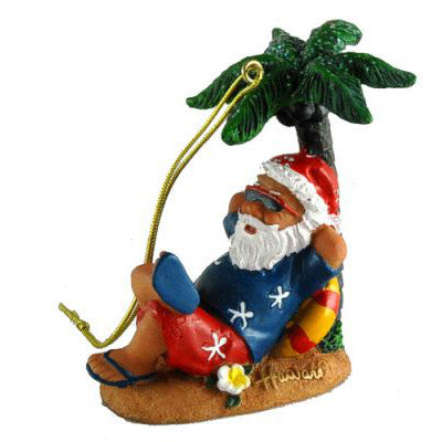 Hawaiian Santa Christmas Ornament