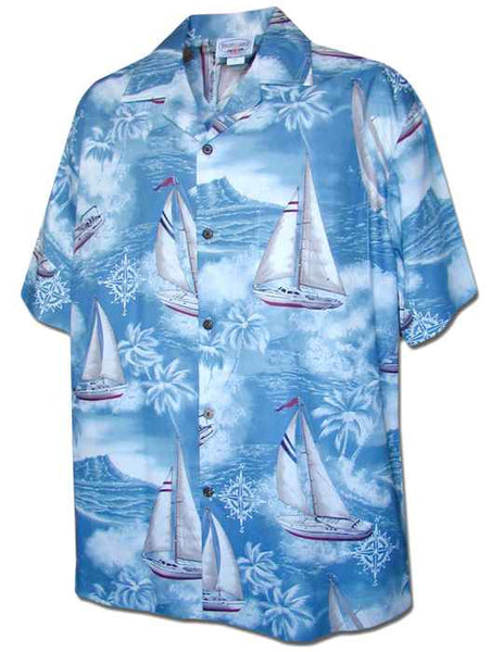 Hawaiian Shirt Sailboats (slate)
