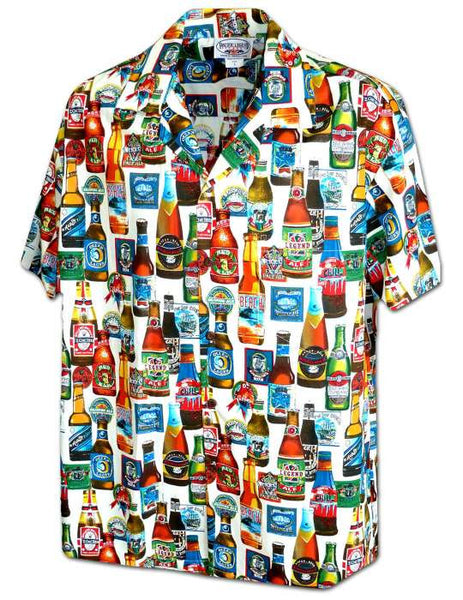 Hawaiian Shirt Beer Bottles (white)