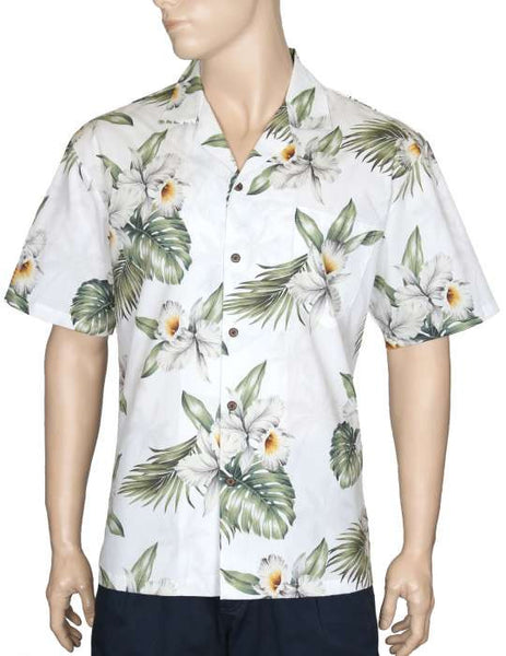 Hawaiian Shirt Orchids Makani (ivory)