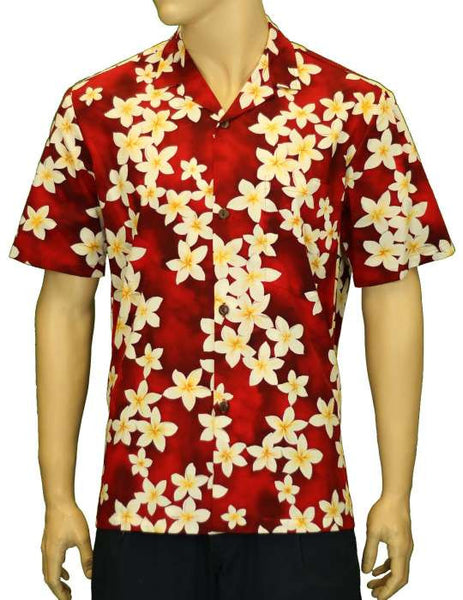 Hawaiian Shirt Tropical Island Plumeria (red)