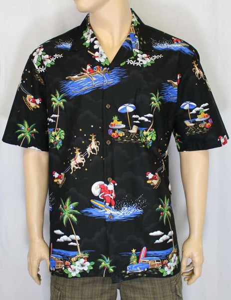 Hawaiian Shirt Christmas (black)