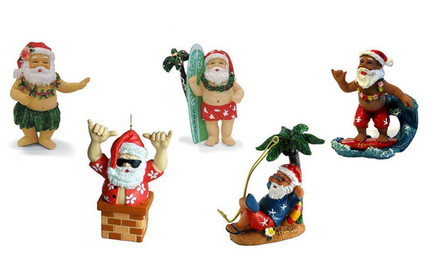 Hawaiian Santa Christmas Ornament